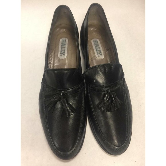 Bally High End Swiss Full grain Black Leather Loafer Slides 9 1/2 N US 43 EU
